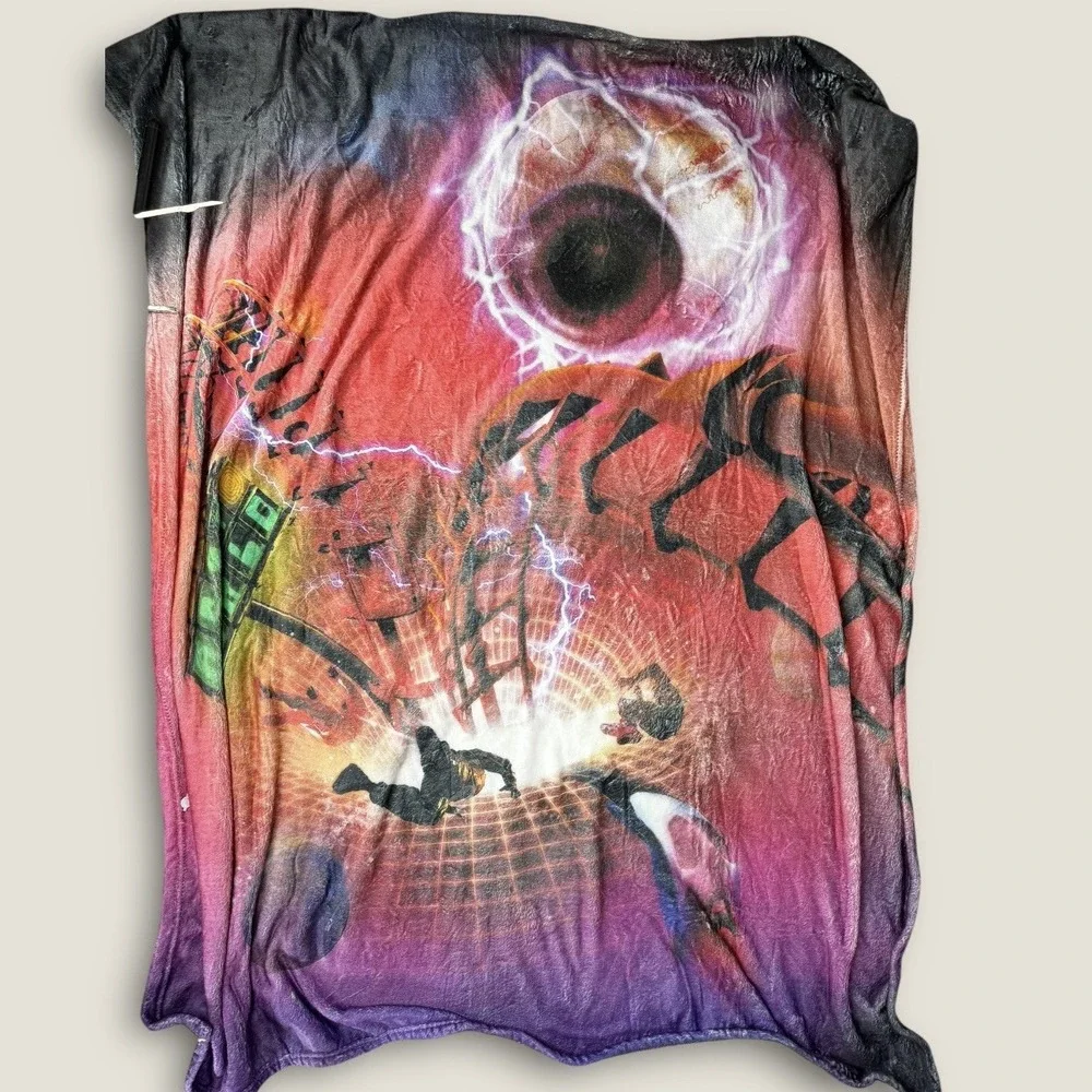 Travis Scott Astroworld Fleece Throw Blanket 50x60 Rollercoaster‎ Psychedelic